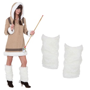 Fellstulpen wei� Pl�schstulpen Eskimo f�r Damen