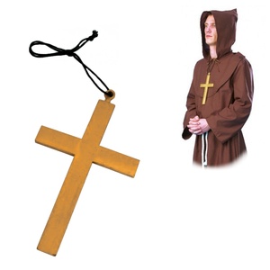 M�nchskreuz gro�es Kreuz 21 cm gold-braun Kost�m-Zubeh�r
