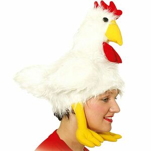 Huhn Mütze Spaß-Hut Henne weiß Kostüm-Zubehör