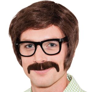 Per�cke 70er Jahre mit Koteletten braun f�r Herren