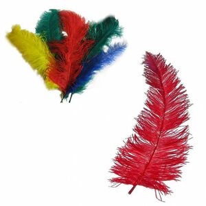 Strau�enfeder rot 35-40 cm Kost�m-Zubeh�r