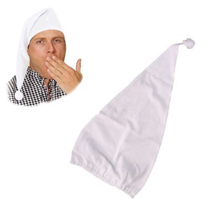 Wei�e Zipfelm�tze Schlafm�tze mit Bommel