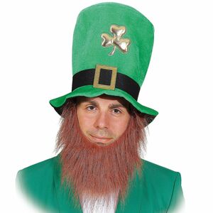 Gr�ner St. Patricks Day Hut mit angen�htem Bart Kost�m-Zubeh�r