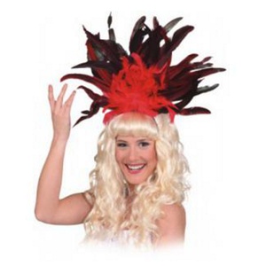 Samba Federschmuck rot, Haarreif mit Federn