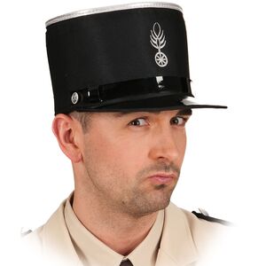 Polizei M�tze schwarz 61 x 13 cm franz�sischer Polizeim�tze f�r Erwachsene