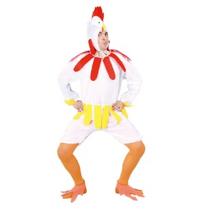 Hahn Kost�m lustiger Gockl Kikeriki wei� f�r Herren
