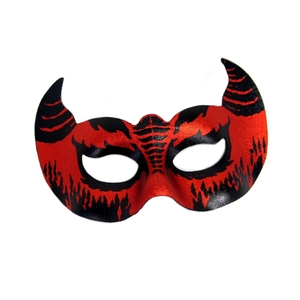 Maske Teufel Augenmaske rot-schwarz fr Erwachsene