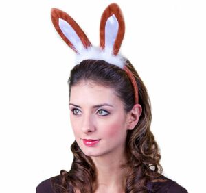 Hasen-Ohren braun Haarreif mit Osterhasen-Ohren für Kinder und Erwachsene