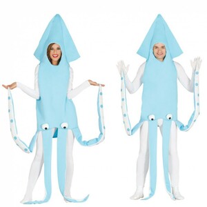 Tintenfisch Kost�m hellblauer Oktopus f�r Erwachsene