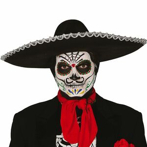 Sombrero Hut schwarz Halloween Mexikaner KW 55 cm fr Herren