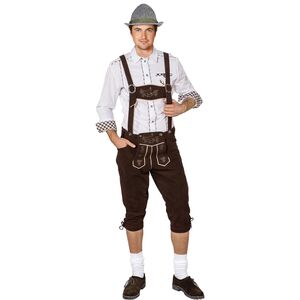 Oktoberfest-Hose braun Latzhose in Lederoptik f�r Herren