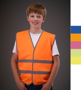 4er Pack Kids Fluo Reflective Border Waistcoat