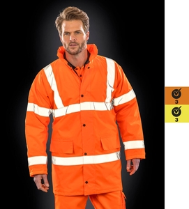 Result Herren Signal Jacke All Wetter Core High Viz Motorway Coat R218X NEU