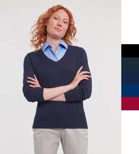 Russell Europe Damen Strickpullover V-Neck XXS-4XL Knitted R-710F-0 NEU