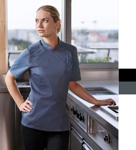 Short-Sleeve Ladies Chef Jacket Modern-Look