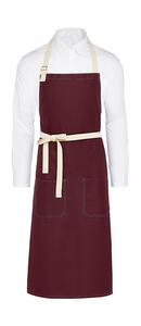 SG Accessories - BISTRO SANTORINI - Contrasted Bib Apron with Pocket JG17P-Bib Herren Bistro Arbeitskleidung