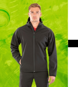 Mens Recycled 3-Layer Hooded Softshell