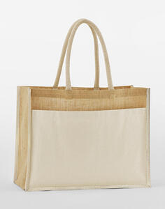 Westford Mill Cotton Pocket Natural Starched Jute Shopper W480 Tasche NEU