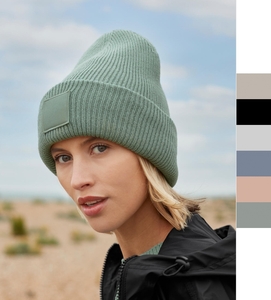 Deep Cuffed Tonal Patch Beanie