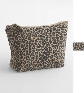 Leopard Print Canvas Accessory Bag