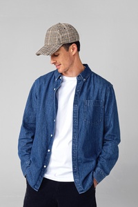 Wool Blend Check Cap
