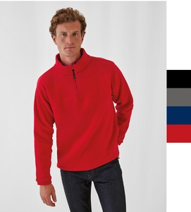 B&C Herren fleece Pullover 1/4 Zip Seitentasche Highlander FU704 NEU