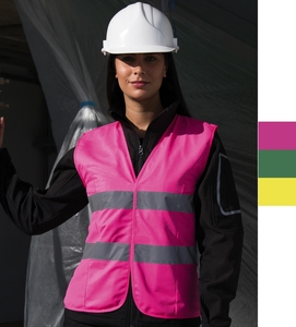 Result Damen Sicherheitsweste pink / grn / gelb Hi-Viz Safety Tabard R334F NEU