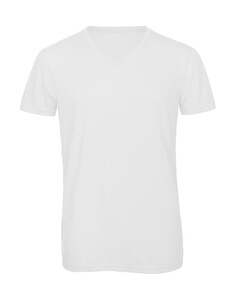B&C Herren V-Neck T-Shirt weich dnn Triblend Singel Jersey TM057 bedruckbar NEU