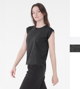 10er Pack Womens Flowy Muscle Tee Rolled Cuff