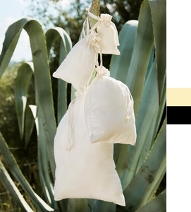 4er Pack Organic Cotton Drawcord Bag