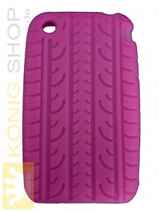 Silikon Hlle pink/rosa Reifen fr iPhone 3