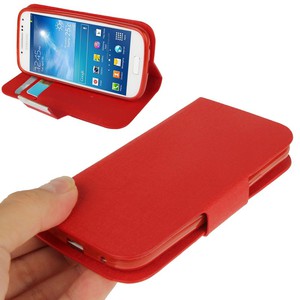 Schutzhlle Case (Flip Quer) fr Handy Samsung Galaxy S4 i9190 mini Rot