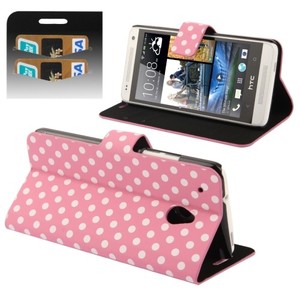 Schutzh�lle Handytasche (Flip Quer) f�r Handy HTC One mini M4 Rosa / Wei�