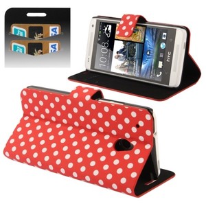 Schutzh�lle Handytasche (Flip Quer) f�r Handy HTC One mini M4 Rot / Wei�
