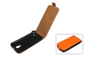 Handyhlle Tasche (Flip Slim) fr Samsung i9190/i9195 Galaxy S4 mini orange