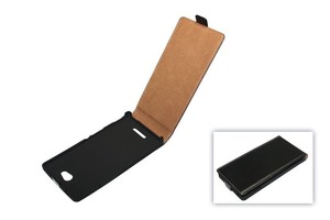 Handyh�lle Handytasche (Flip Slim) f�r Sony Xperia C S39H schwarz