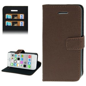 Handyh�lle (Flip Quer) f�r Handy Apple iPhone 5C Braun / Brown