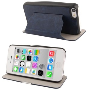 Schutzh�lle Case (Flip Quer) f�r Handy Apple iPhone 5C Dunkelblau