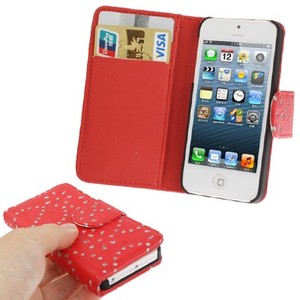 Schutzh�lle (Flip Quer) f�r Case Handy Apple iPhone 5 / 5s Rot