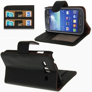 Schutzh�lle (Flip Quer) f�r Handy Samsung Galaxy Ace 3 S7272 Schwarz