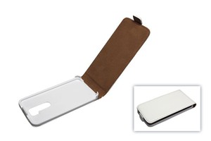 Handyhlle Tasche (Flip Slim) fr Handy LG G2 wei