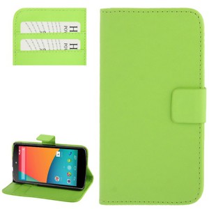 Handyhlle Horizontal Flip mit Credit Card Slots fr LG Google Nexus 5 / E980 Grn