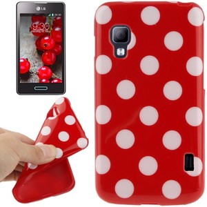 Schutzh�lle TPU Punkte Case f�r Handy LG Optimus L5 II E455 rot