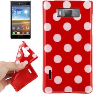 Schutzh�lle TPU Punkte Case f�r Handy LG Optimus L7 E705 rot