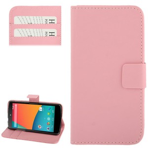 Handyh�lle Horizontal Flip mit Credit Card Slots f�r LG Google Nexus 5 / E980 Rosa