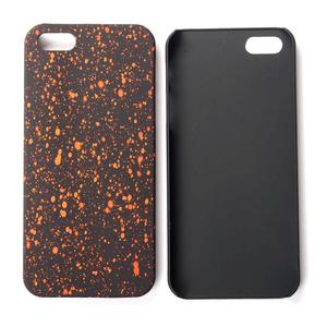 Handy H�lle Schutz Case Bumper Schale f�r Apple iPhone 5 5s SE 3D Sterne Orange