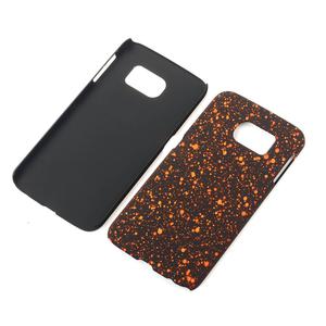 Handy H�lle Schutz Case Bumper Schale f�r Samsung Galaxy S6 Edge 3D Sterne Orange