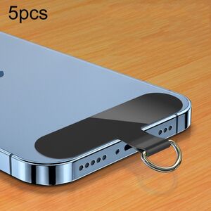 5pcs 0.6mm Mobile Phone Lanyard Clip Phone Case Anti-lost Fixed Sticker(Yellow)