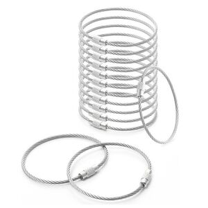 1 / 5 / 10 Schl�sselringe Drahtseil Geh�rteter Schl�sselanh�nger Edelstahl 