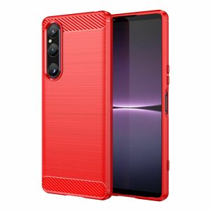 Sony Xperia 1 V H�lle - Carbonfaser-Optik, Geb�rstete Textur, Sto�festes TPU Schutzcase